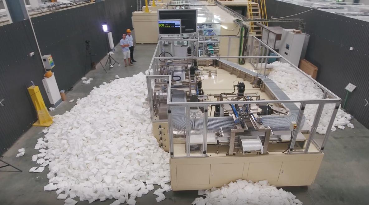 Female diaper making production line