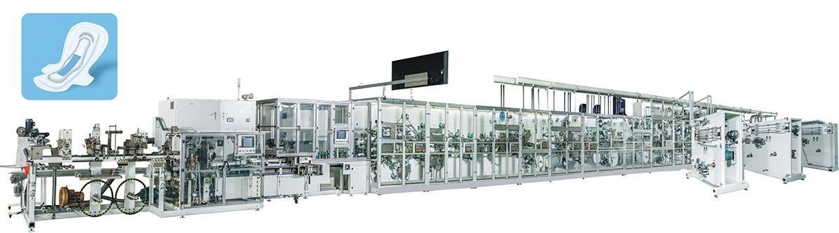 WSJ1500 Full Servo Sanitary Pads Manufacturing Machine+Auto Bagger