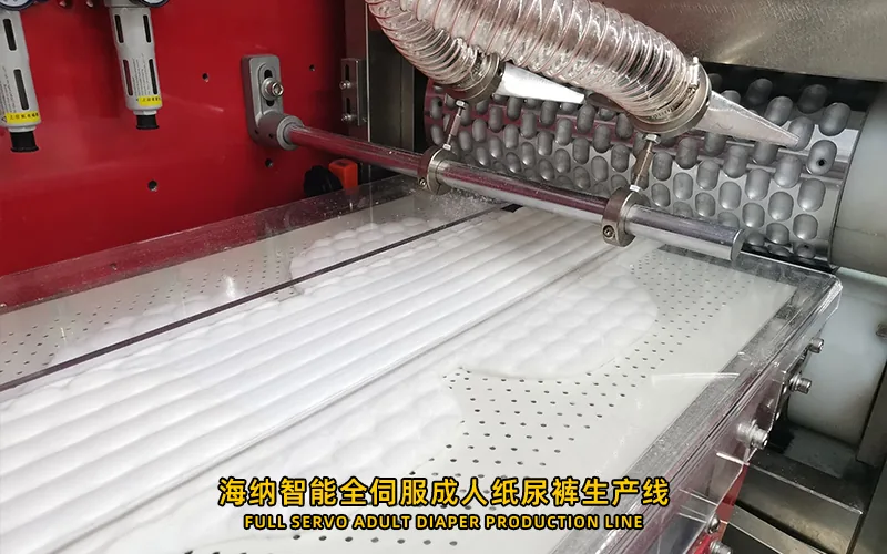 Fully automatic adult diaper equipment prepared for operating labor observation